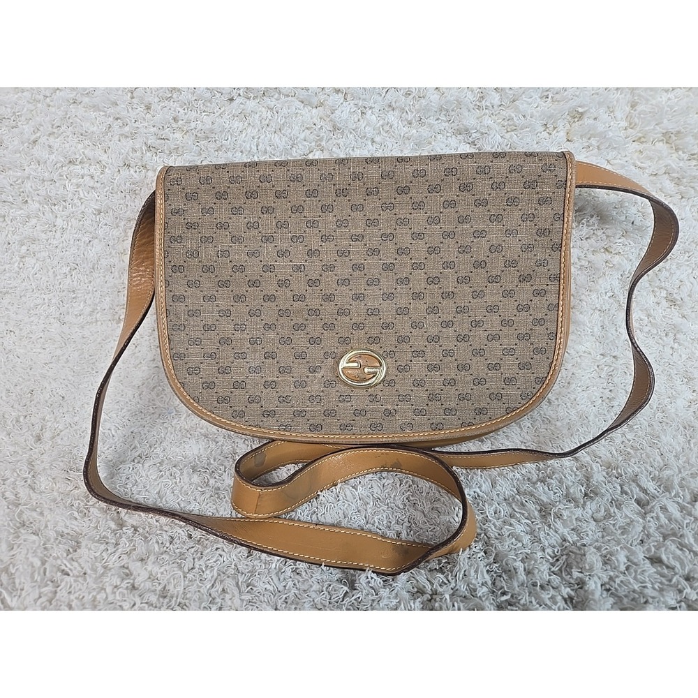 Vintage GUCCI Old Gucci Micro GG Shoulder Bag 004.112.0363 Some Visible Damage